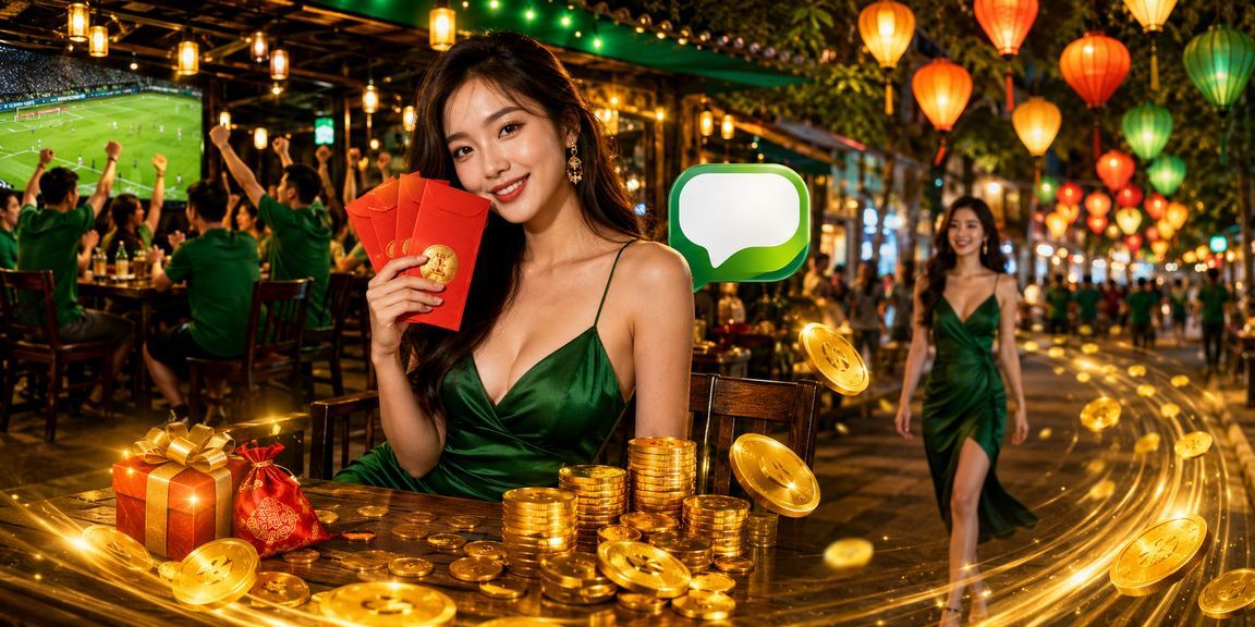Phong bao đỏ thưởng và cà phê truyền thống Hà Nội